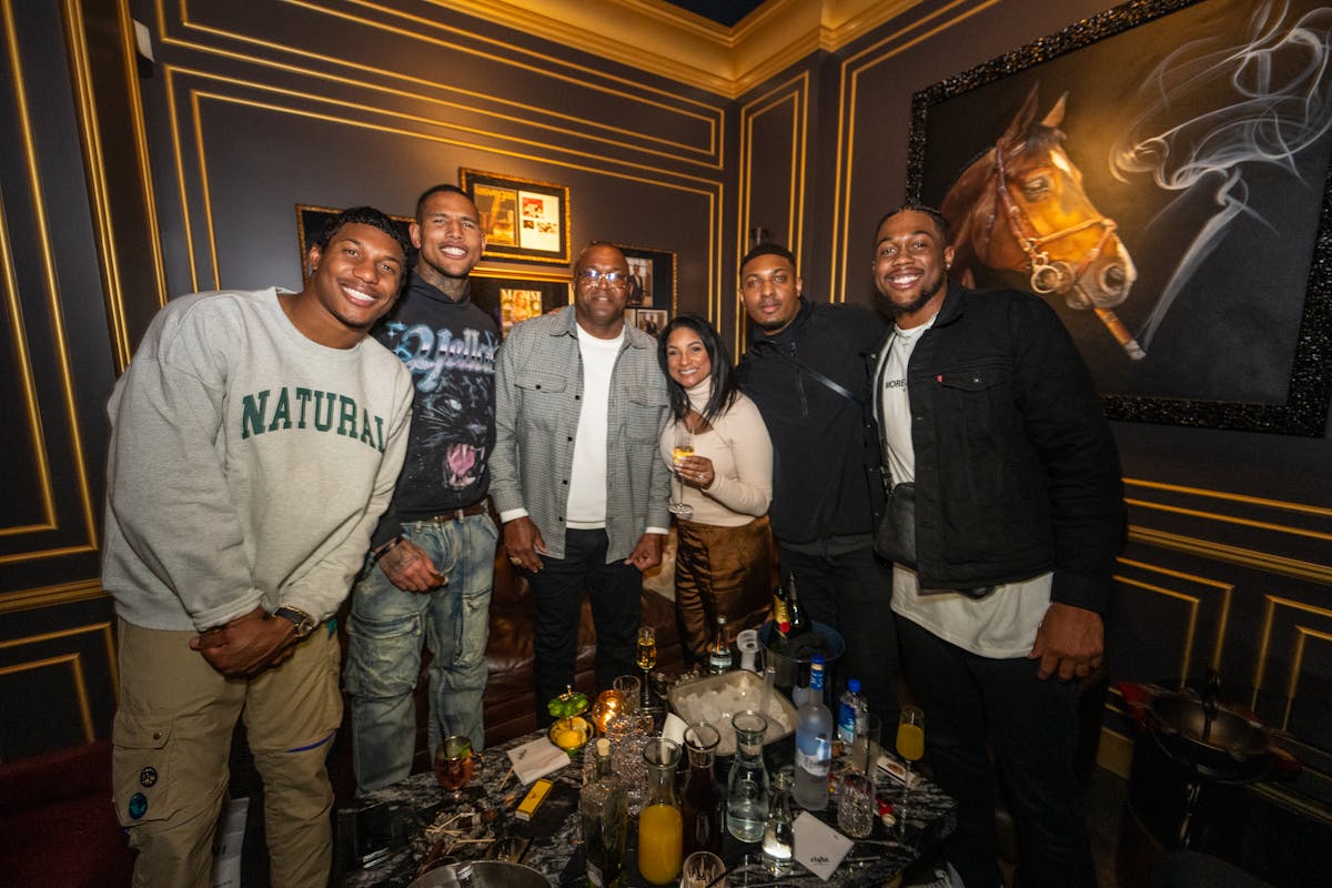 Darren Waller, Rueben Randle posing for the camera