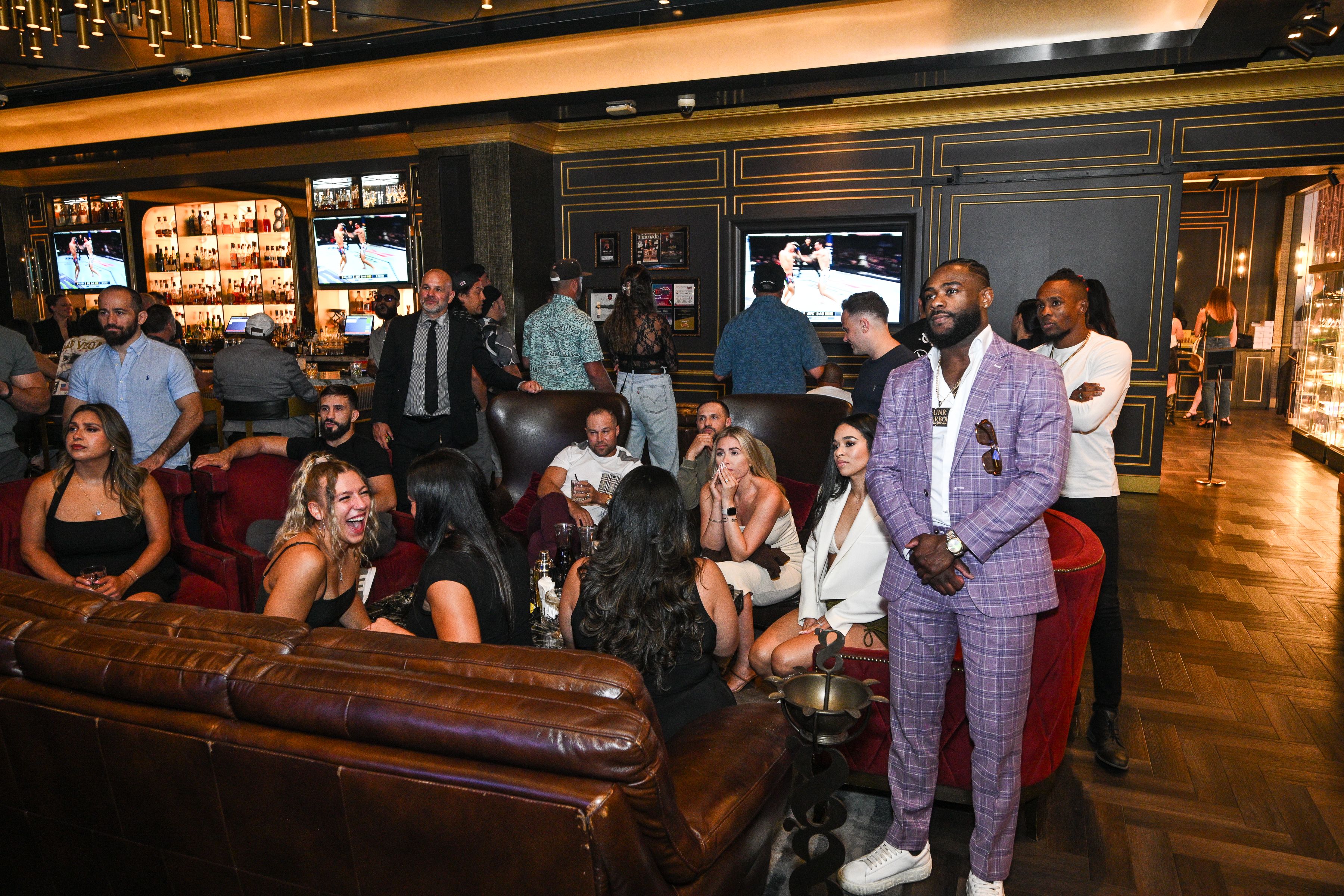Aljamine Sterling at Eight Lounge for UFC with friends.