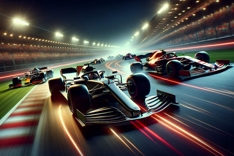 F1 Cars at Night. LaS VEGAS GRAND PRIX NOVEMBER 23RD IN LAS VEGAS NEVADA