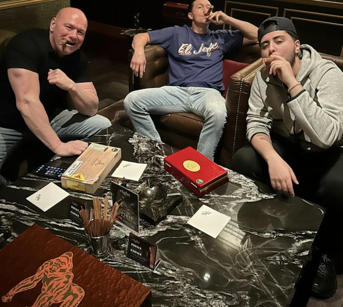 Dana White UFC CEO enjoying a cigar at Eight Lounge