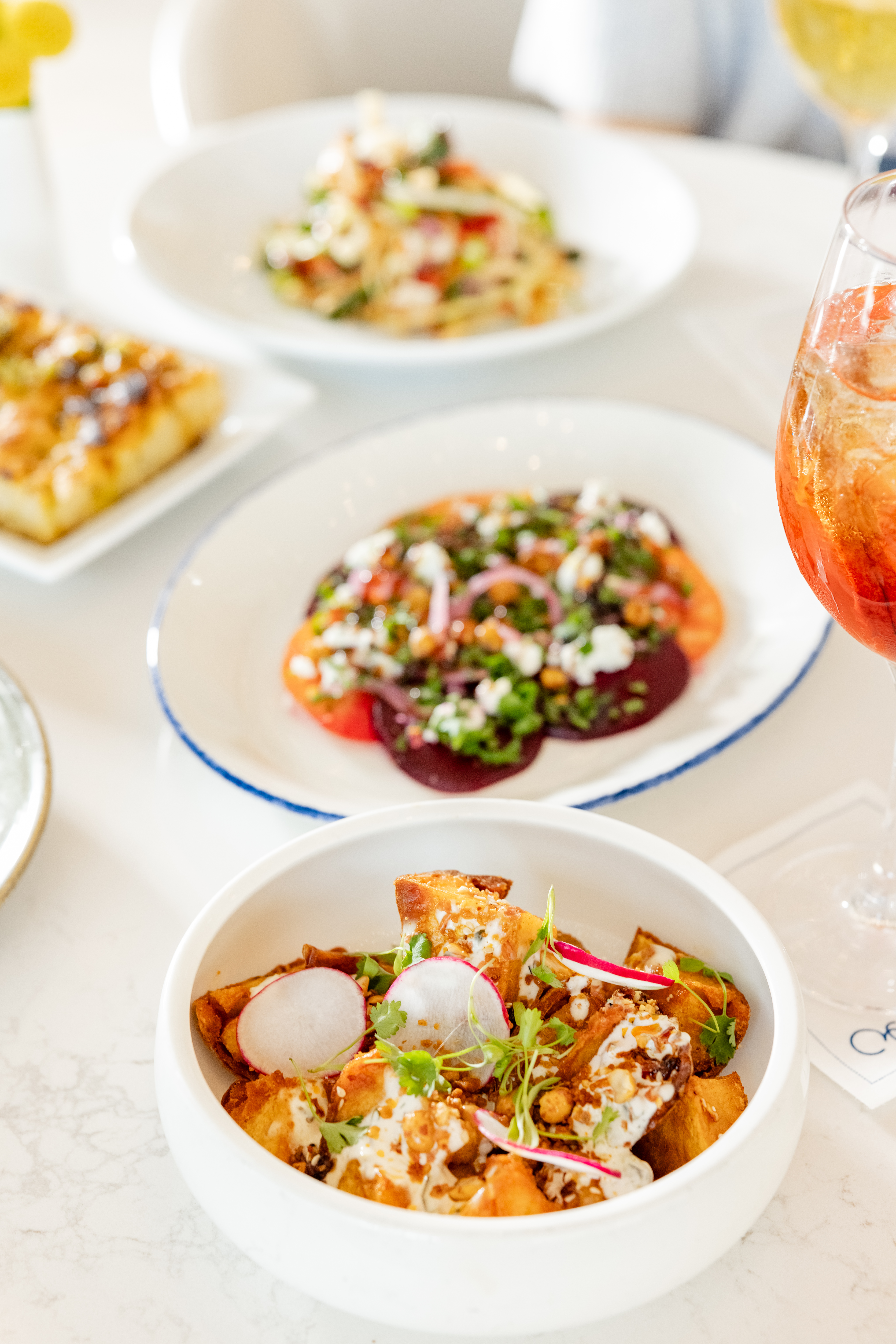 a bunch of food on a plate on a table