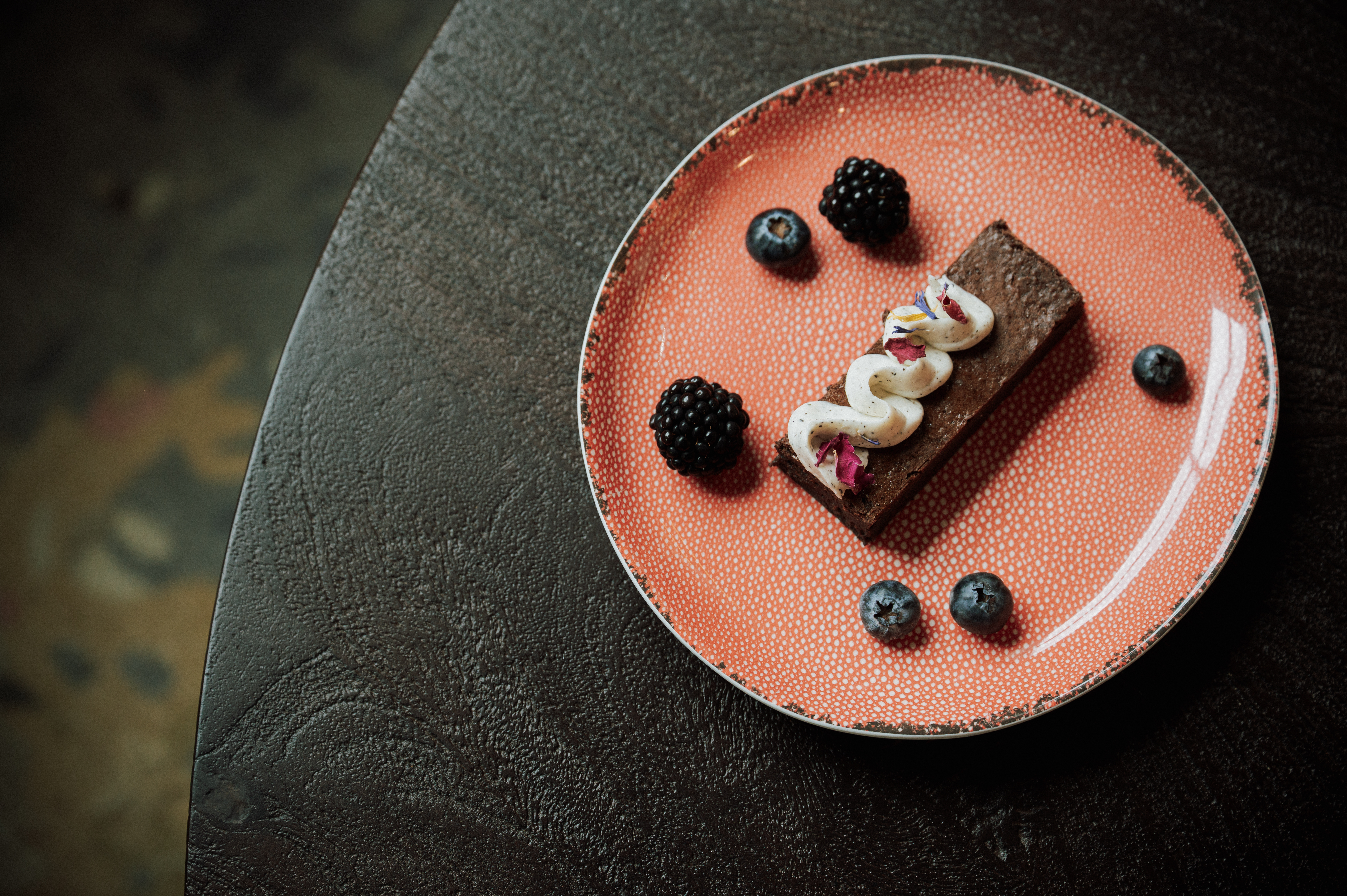 a plate with dessert on it