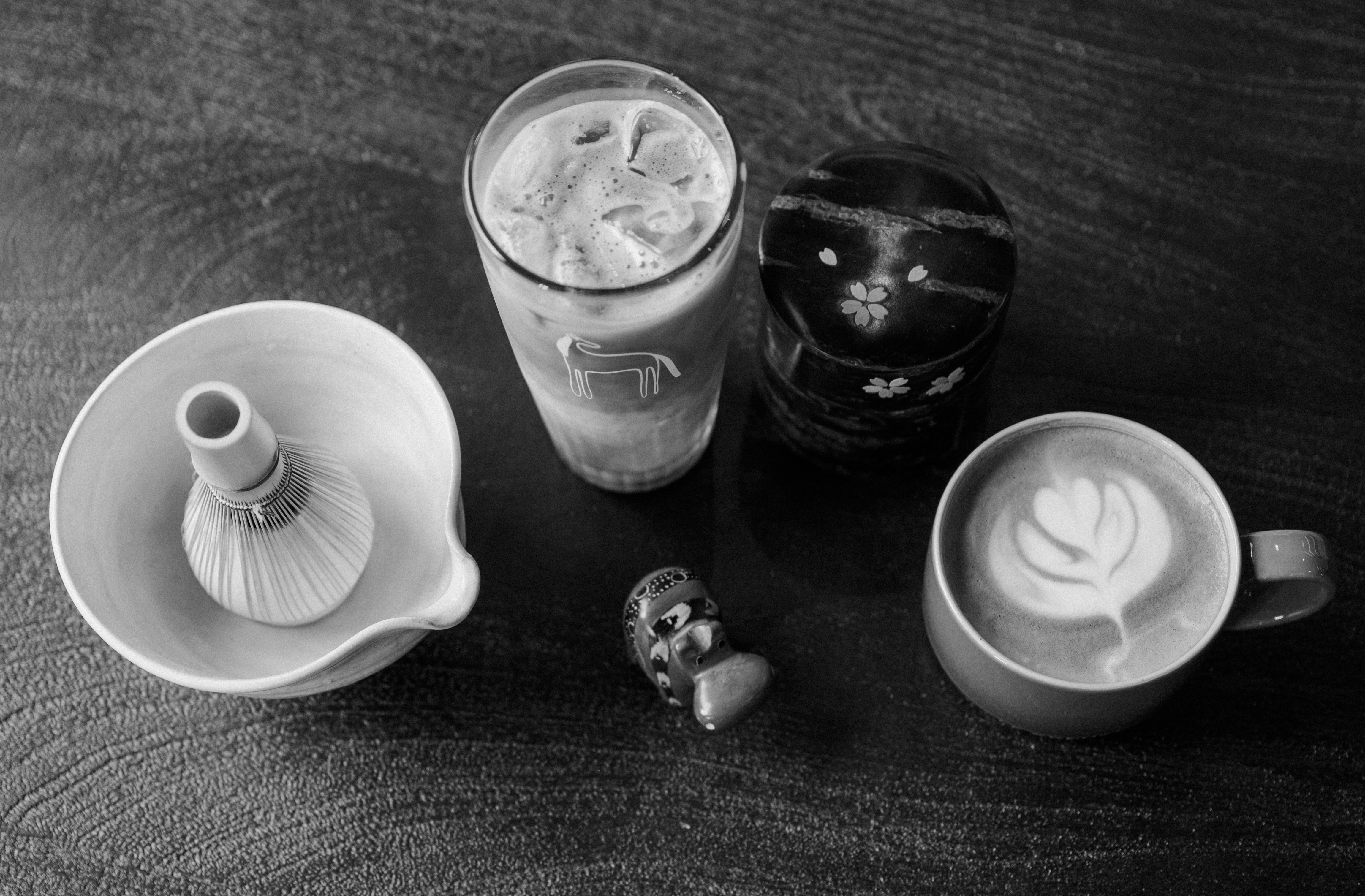 a group of drinks on a table