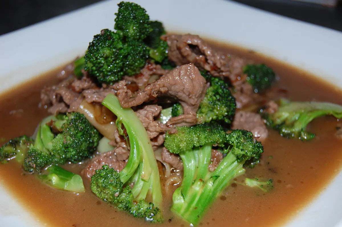 a plate of thai food
