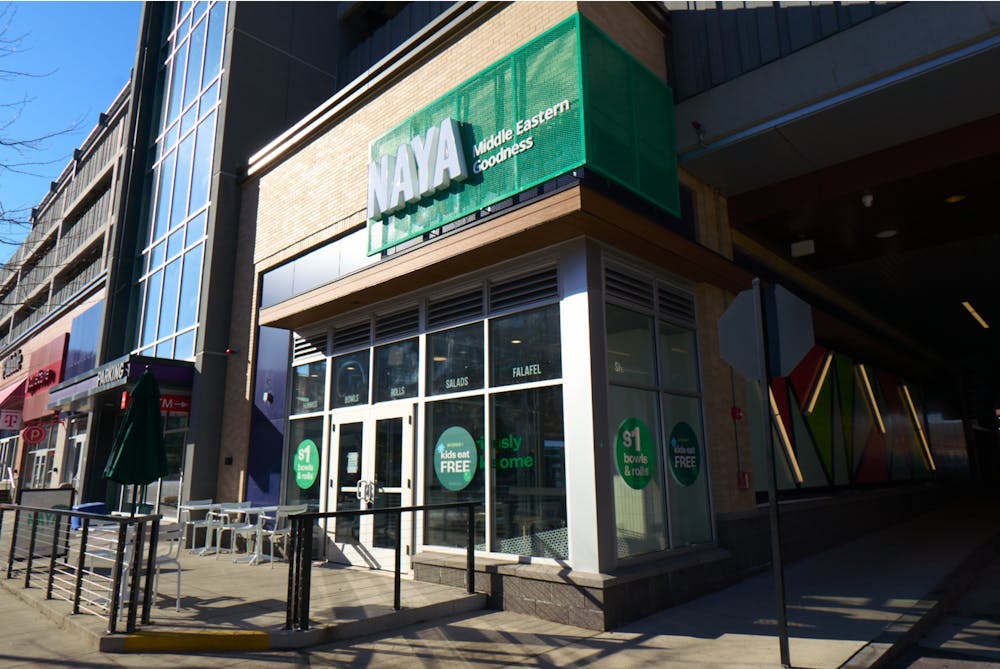 a store front at day