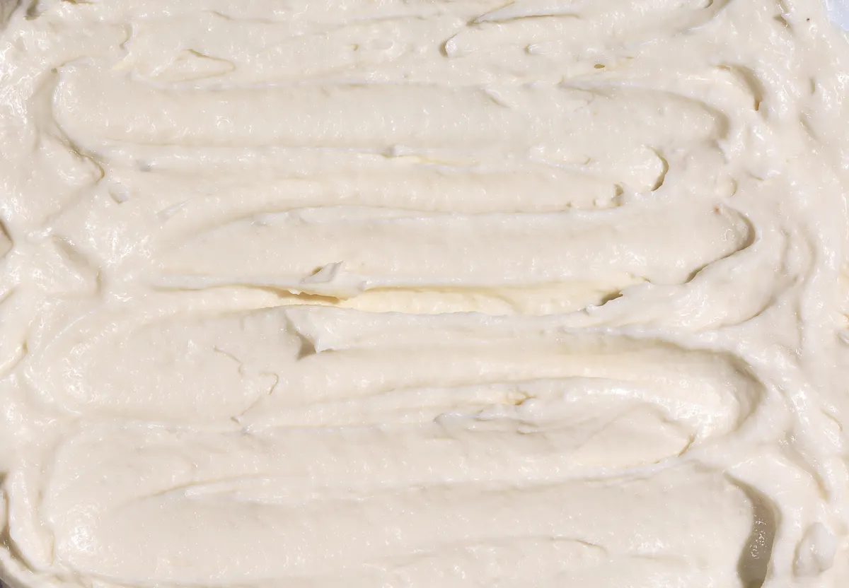 a spread of garlic whip sauce (toum)