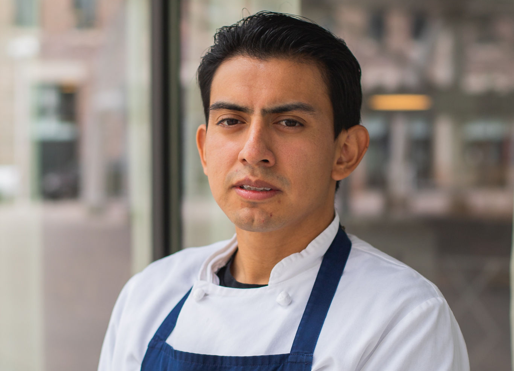 a man wearing a blue shirt
