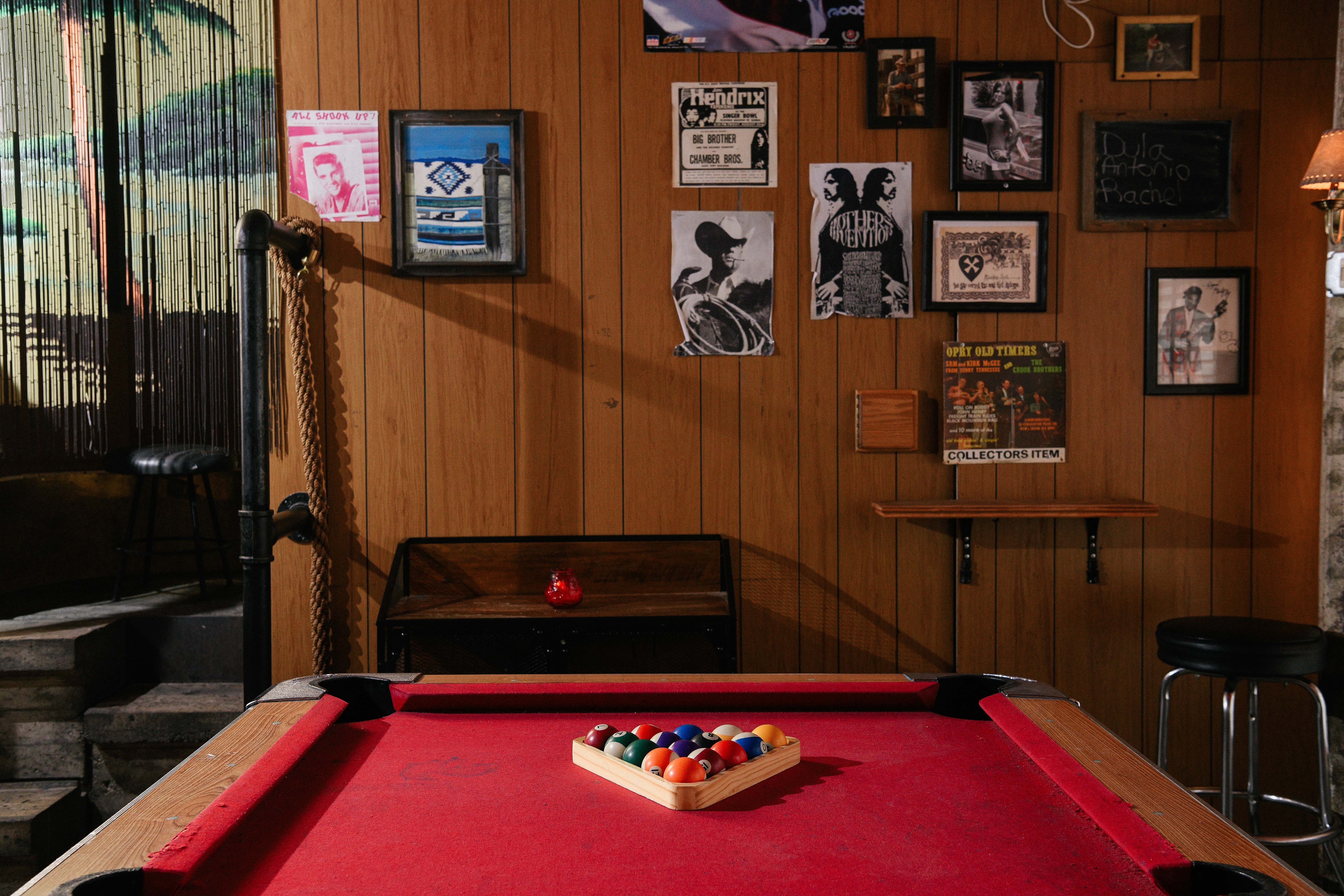 a room with a tv on a table