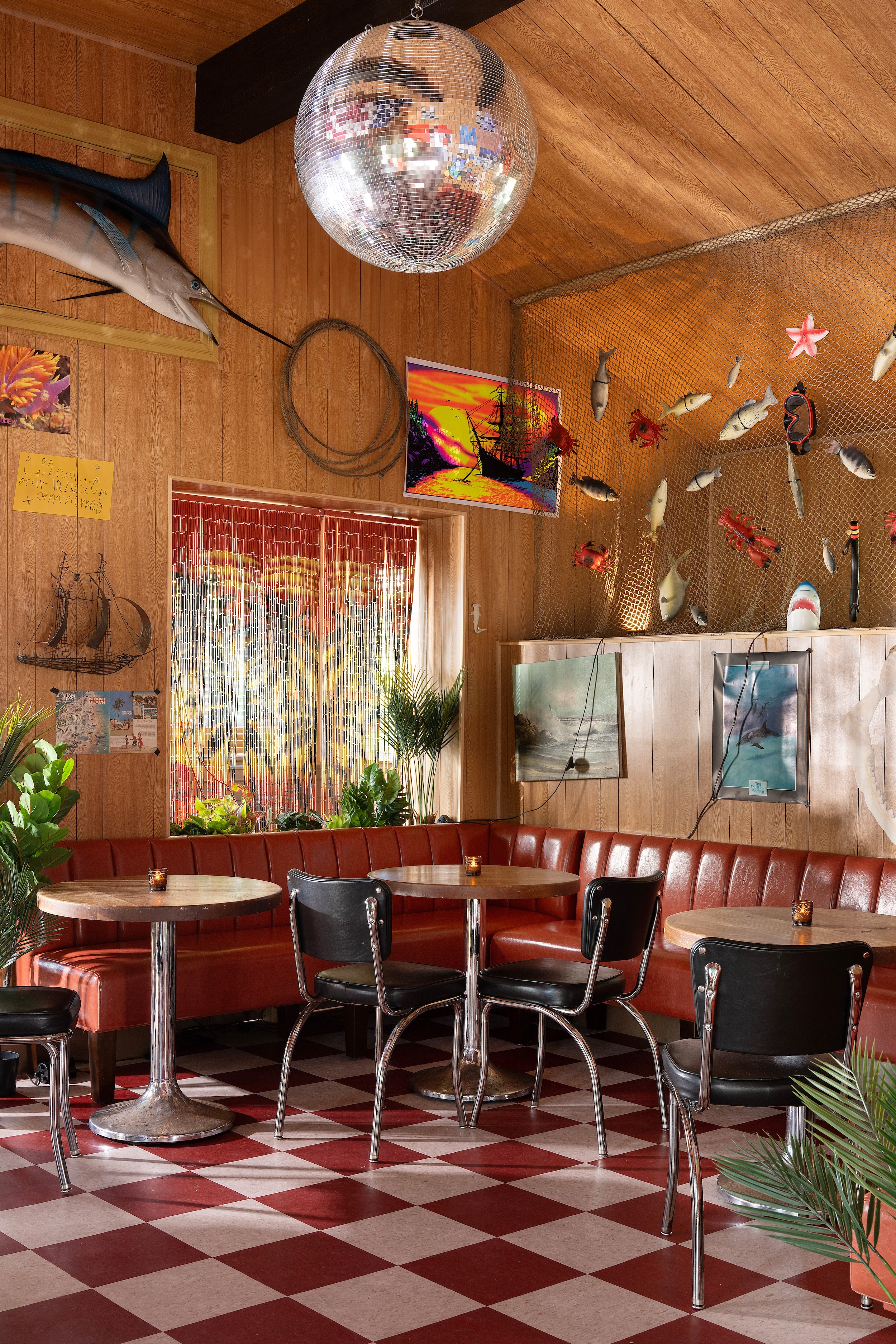 second floor disco ball of Ray's Miami