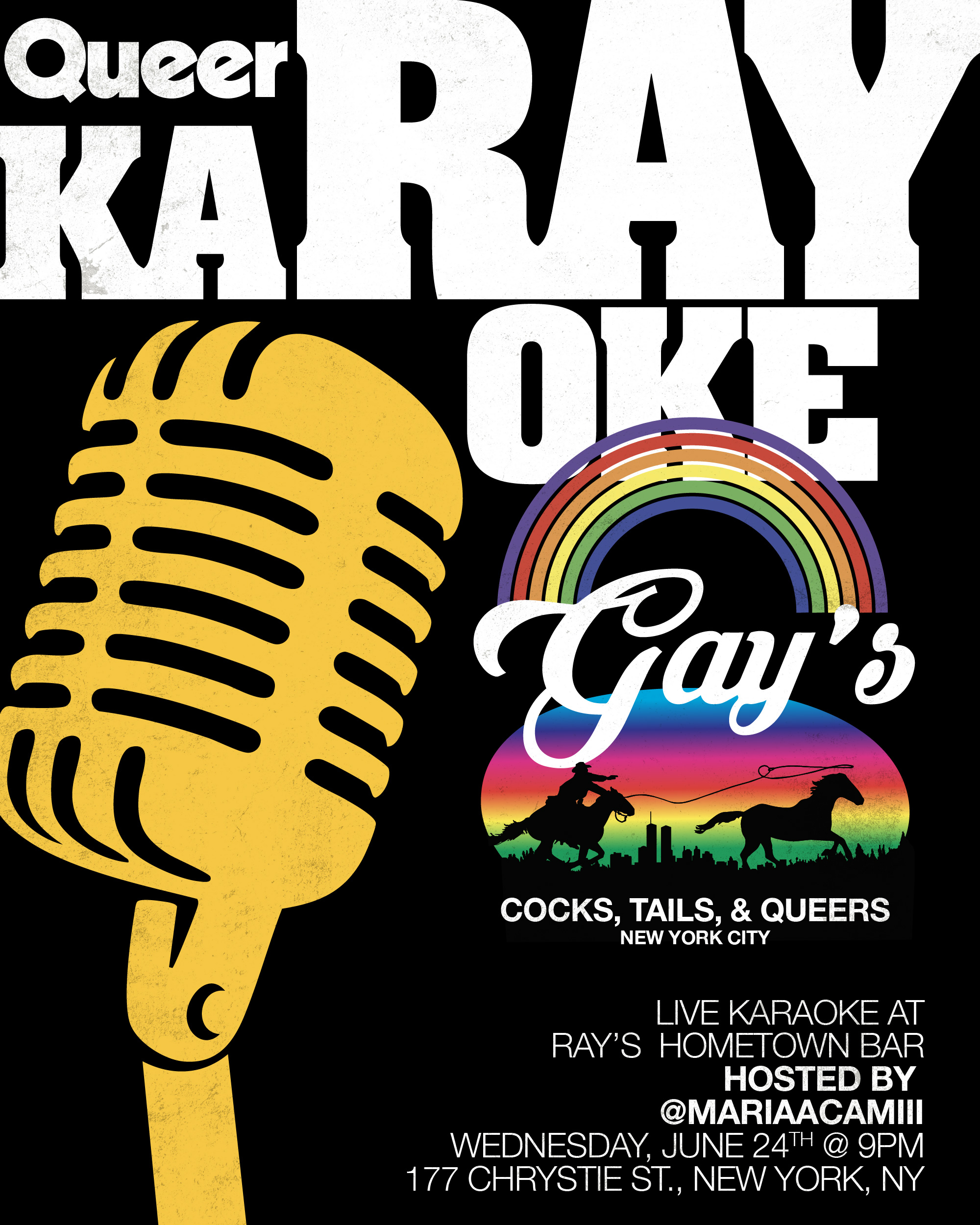 Queer KaRAYoke this Wednesday   hosted by @mariaacamiii at 9pm