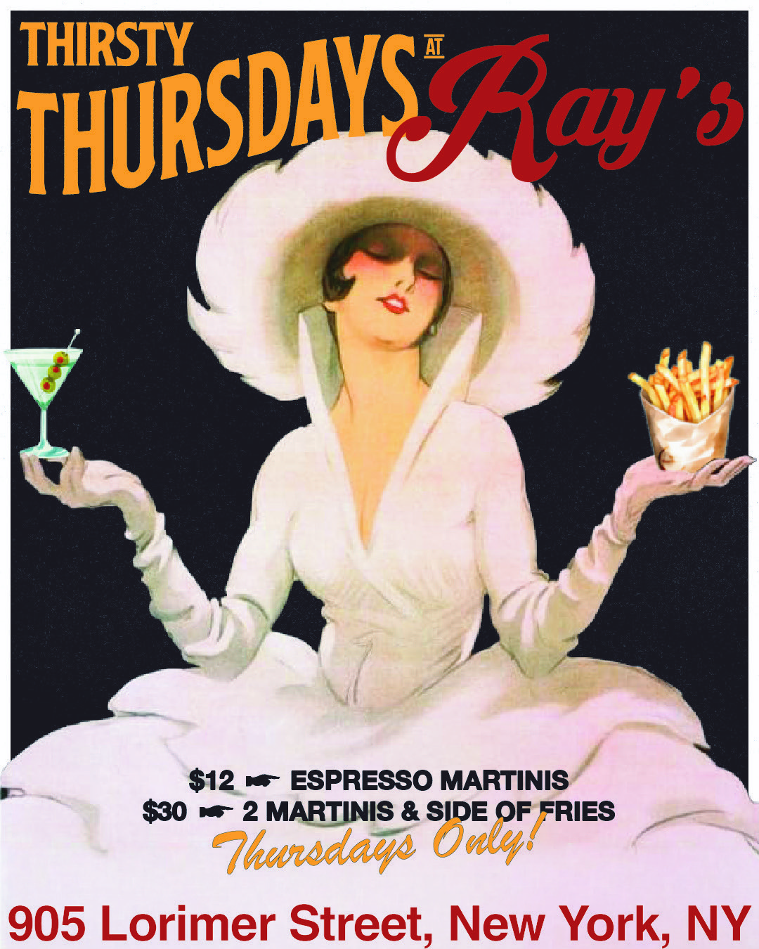$12 Espresso Martinis  $30 for 2 Martini  & a side of fries