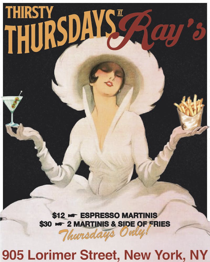 $12 Espresso Martinis $30 for 2 Martini & a side of fries