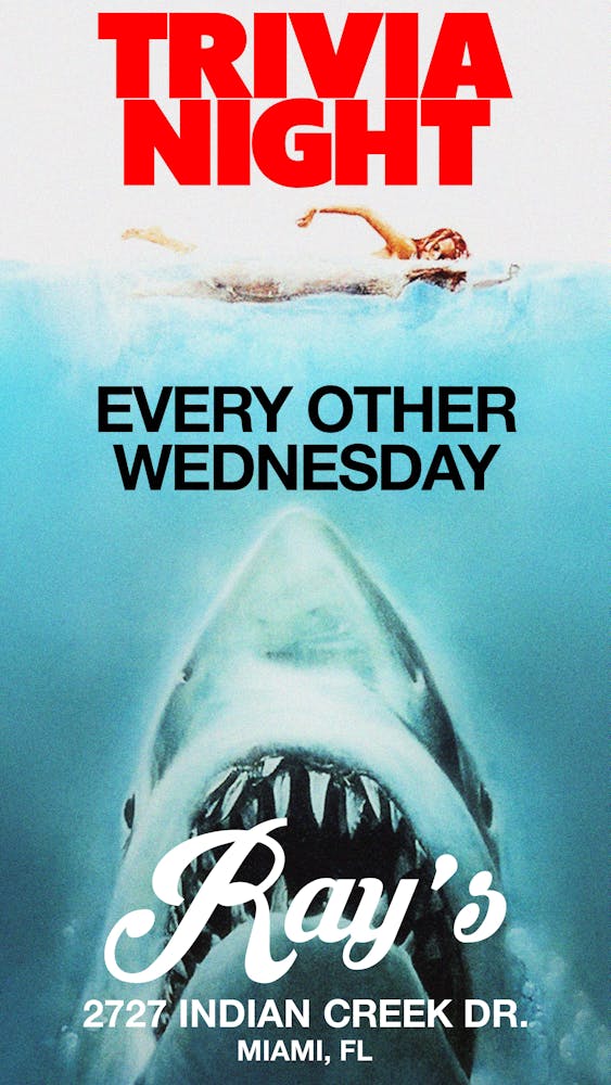 Trivia at Ray's Miami every other Wednesday Flyer