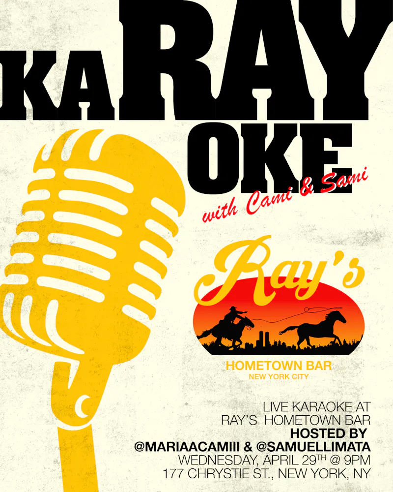 ka-ray-oke w/ @mariaacamiii & @samuellimata Wednesday, April 29th at 9pm