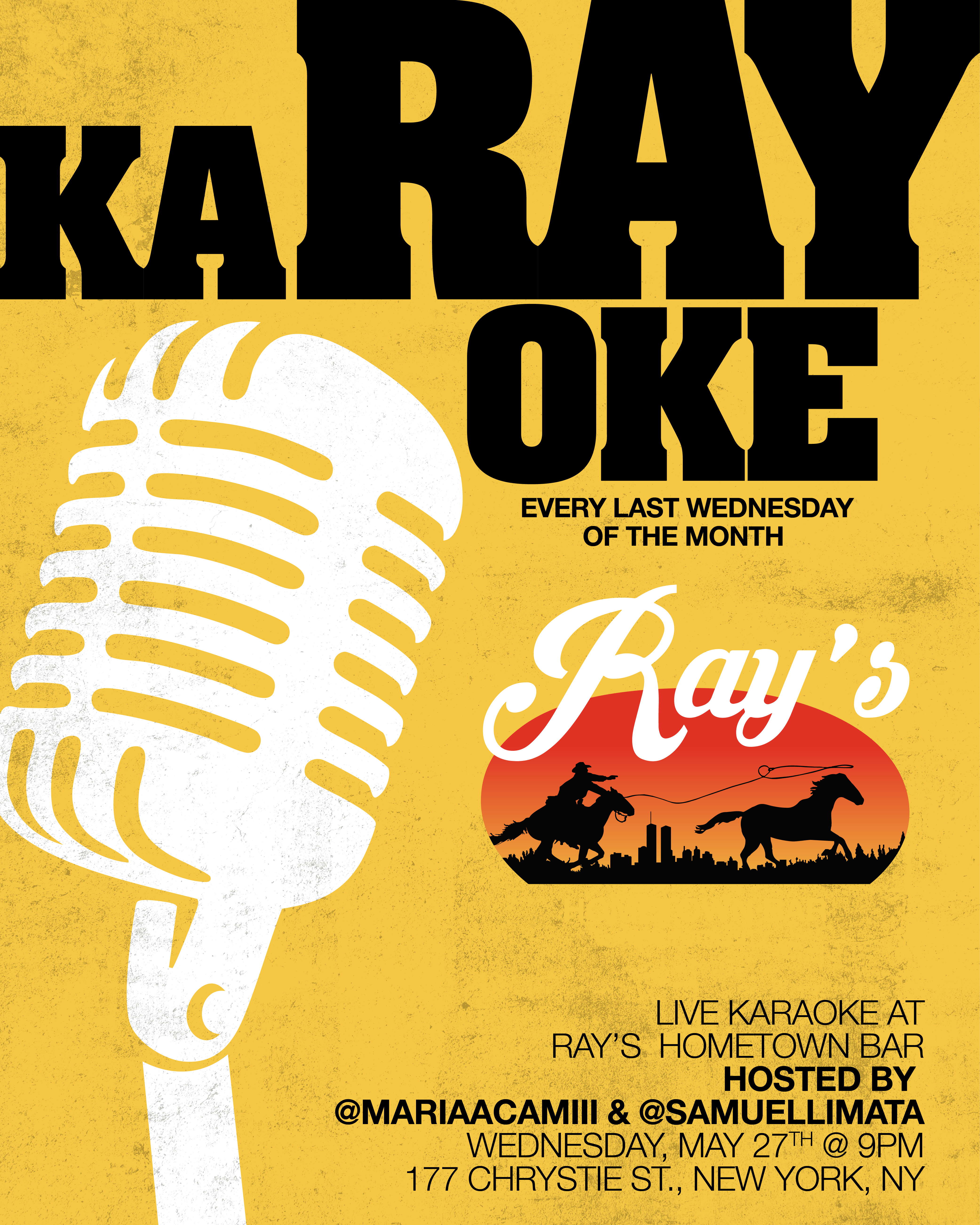 ka-ray-oke hosted by   @mariaacamiii & @samuellimata  wednesday, may 27th at 9pm