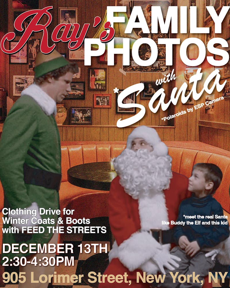 Family photos with the real Santa shot by @espcamera at 2:30 pm There will be a clothing drive for winter boots and coats for feed the streets