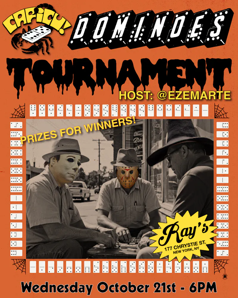 Dominoes Tournament with Capicu! Hosted by @ezemarte 10/21 6PM Prizes for winners!