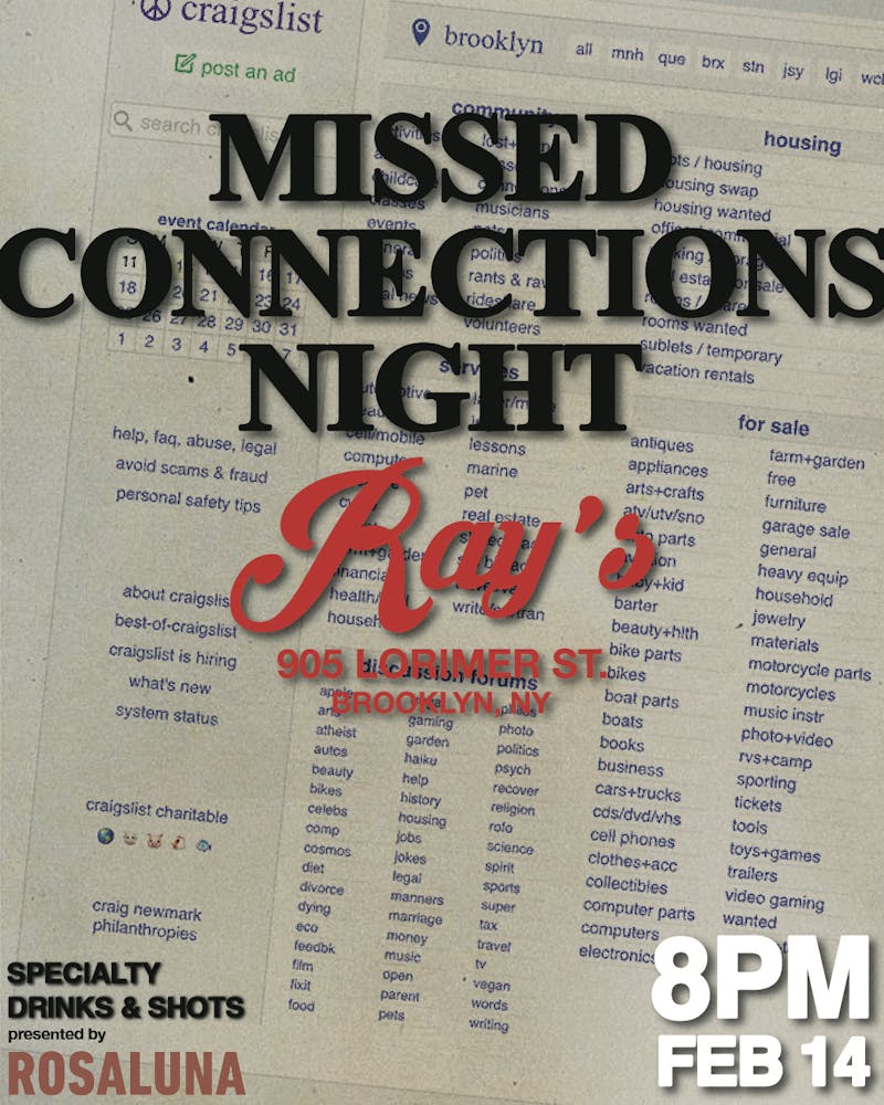 Have you missed a connection at Ray's... Find that connection again Saturday, 2.14 8pm