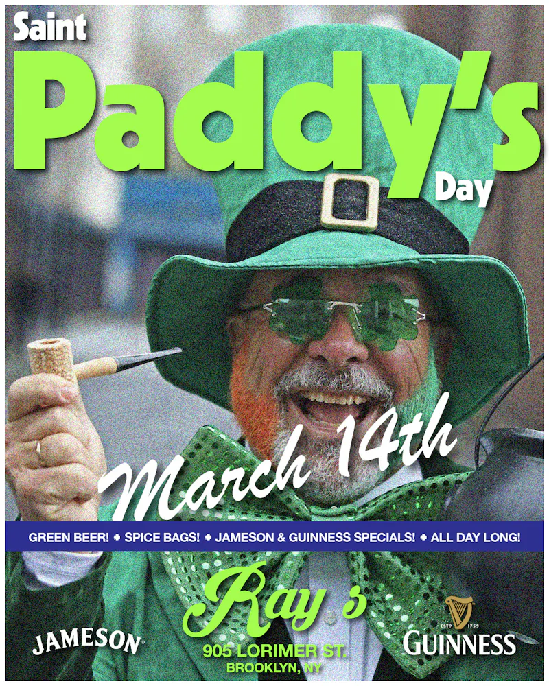 Join us for a St. Patrick's Day celebration! Spice bags, green beer, and drink specials all day long!