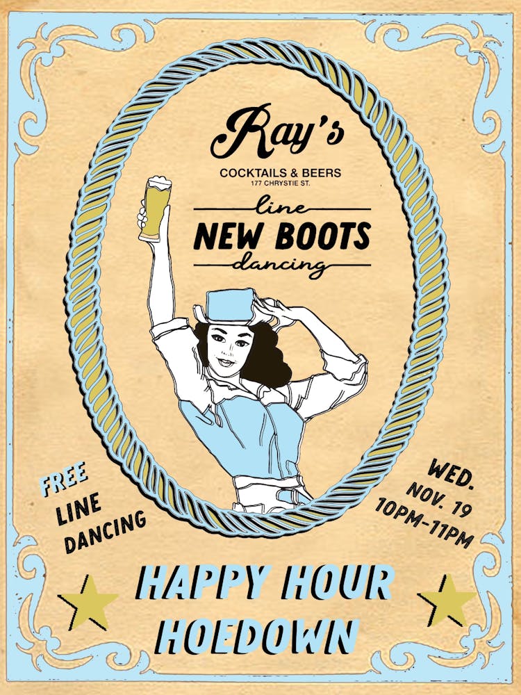 New Boots Nashville is hosting free line dancing at Ray's Wednesday 11.19 at 10pm!