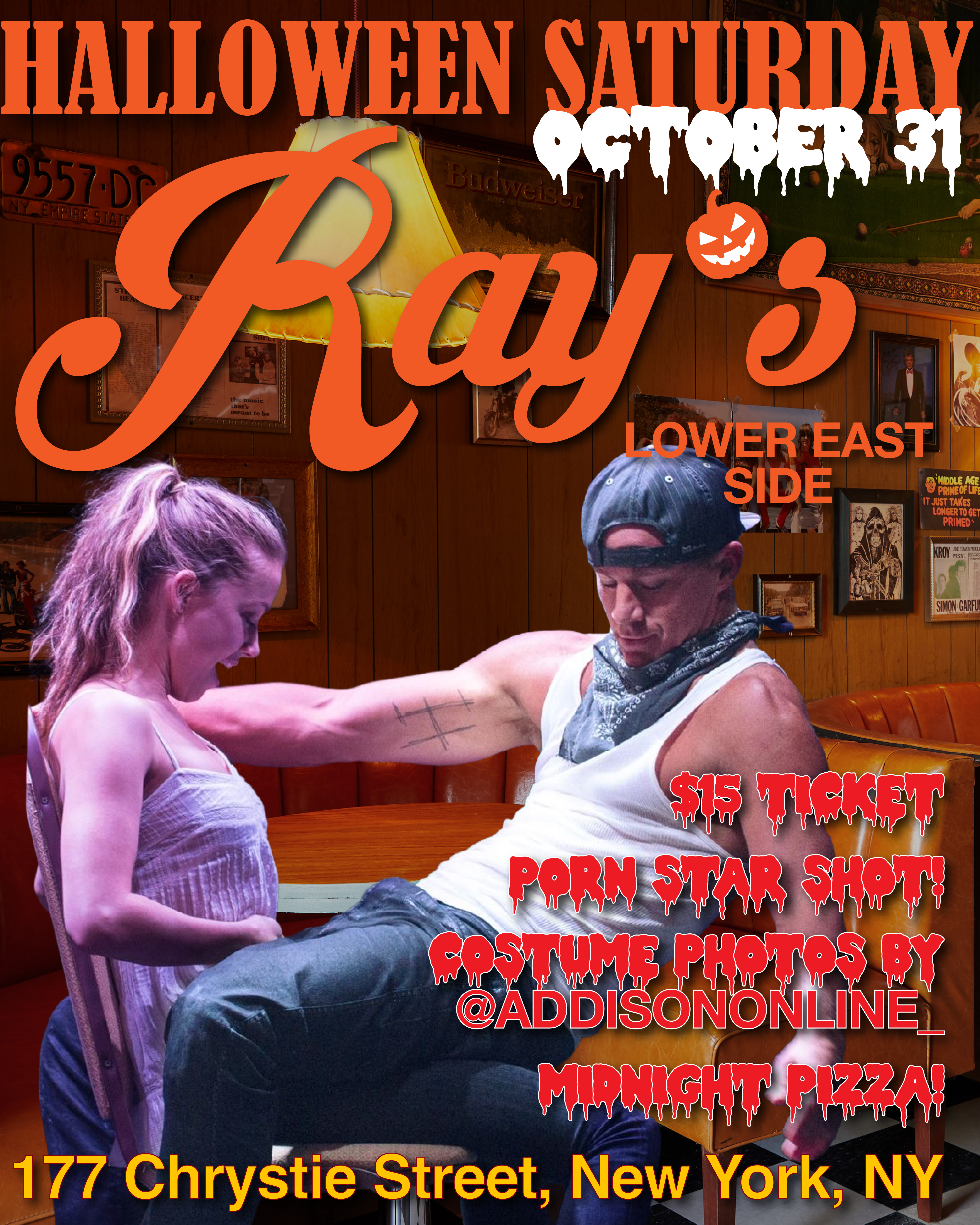 Join us for a spooky, sexy, and fun Halloween night  inspired by the classic movie Magic Mike!  8PM - LATE  MIDNIGHT PIZZA  PORN STAR SHOT  COSTUME PHOTOS BY @addisononline_  $15 TICKETS HERE