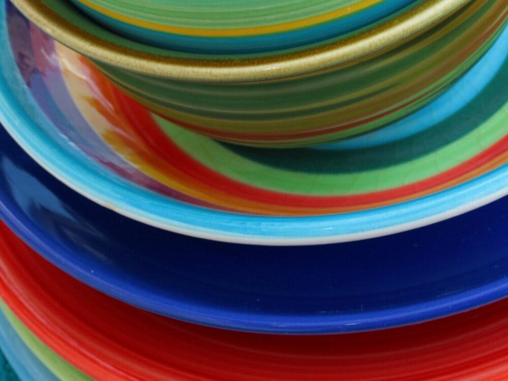 a blue plate