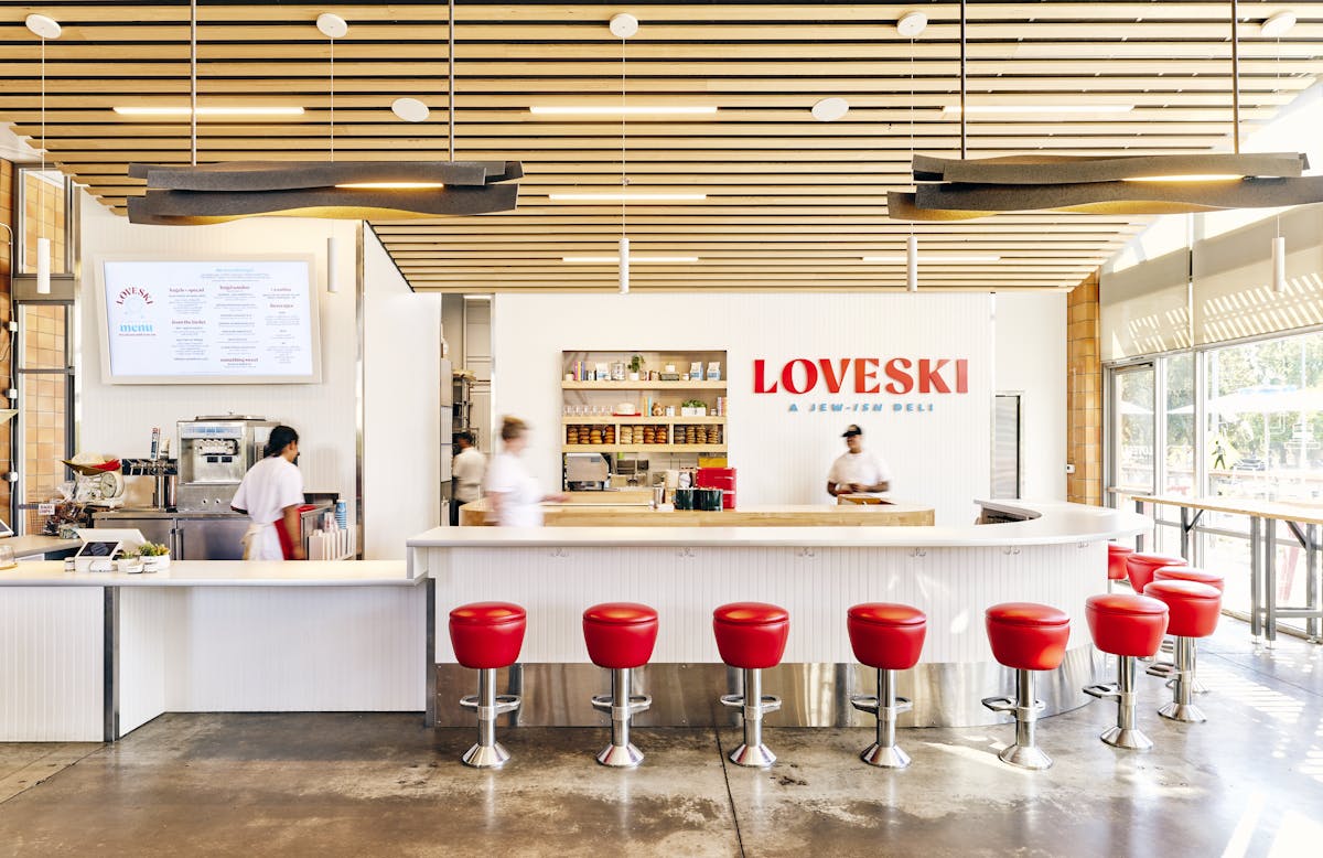 loveski napa's interior with loveski staff working behind the counter