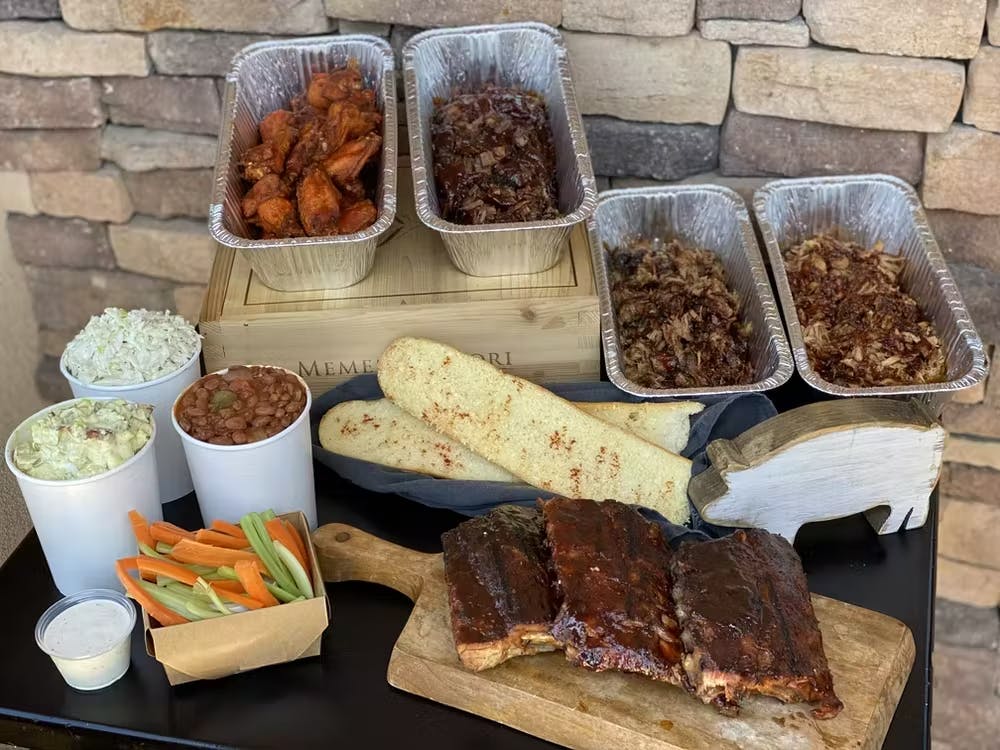 a tray of food on a table