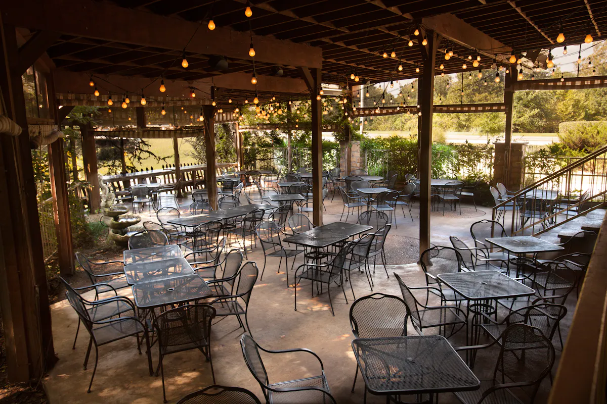 Patio seating for 80 people
