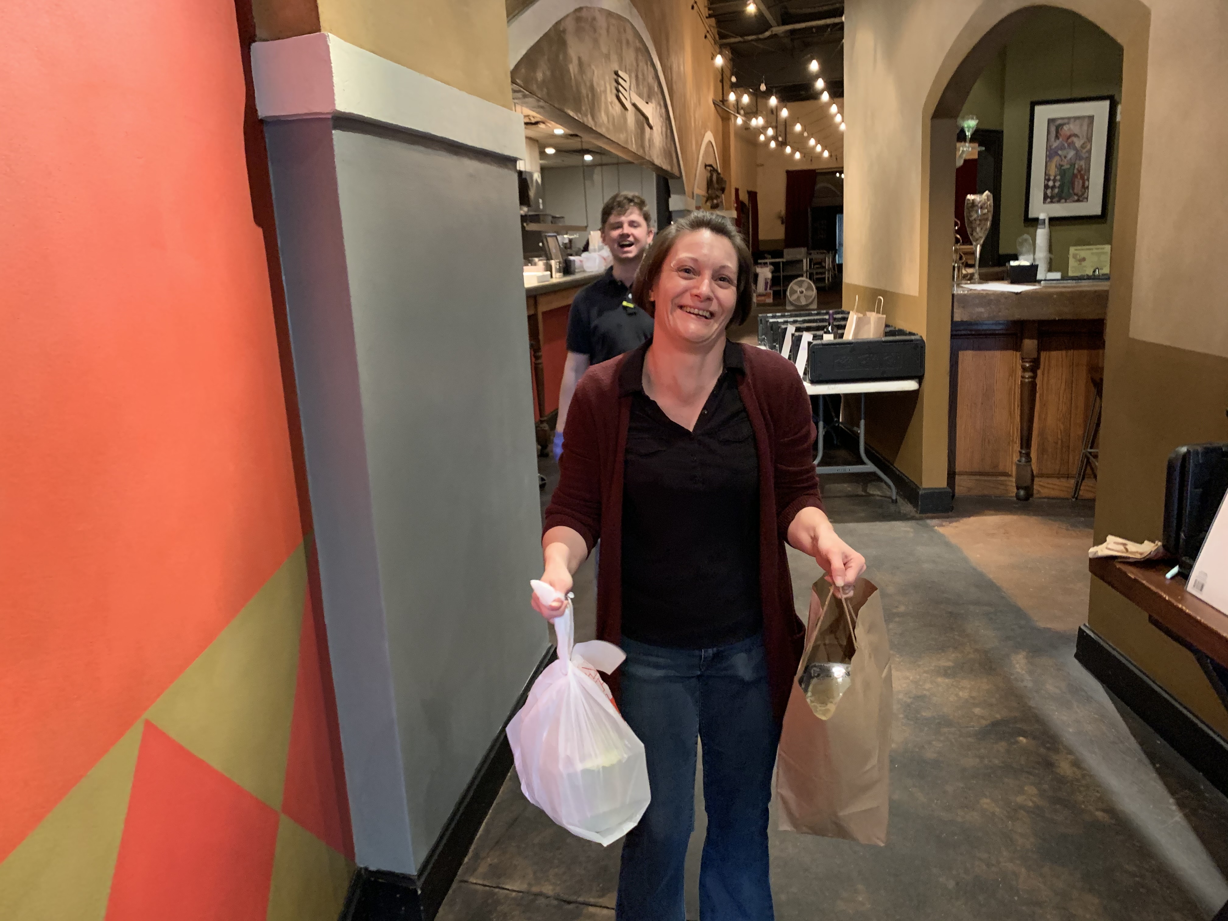 a person standing in a room