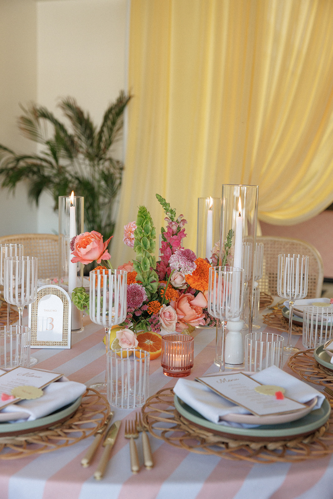 a table set for a dinner party