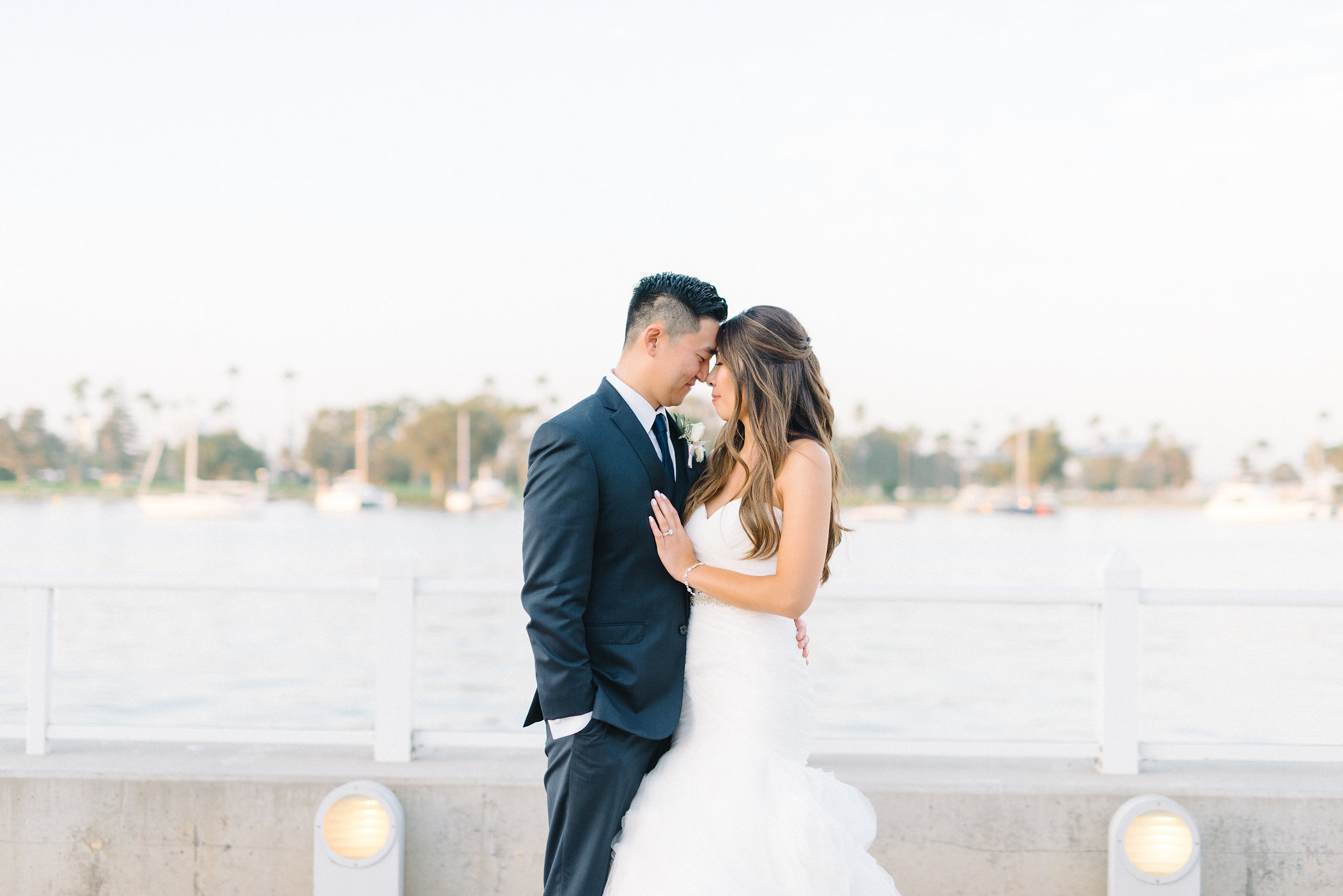 a man and woman in wedding attire