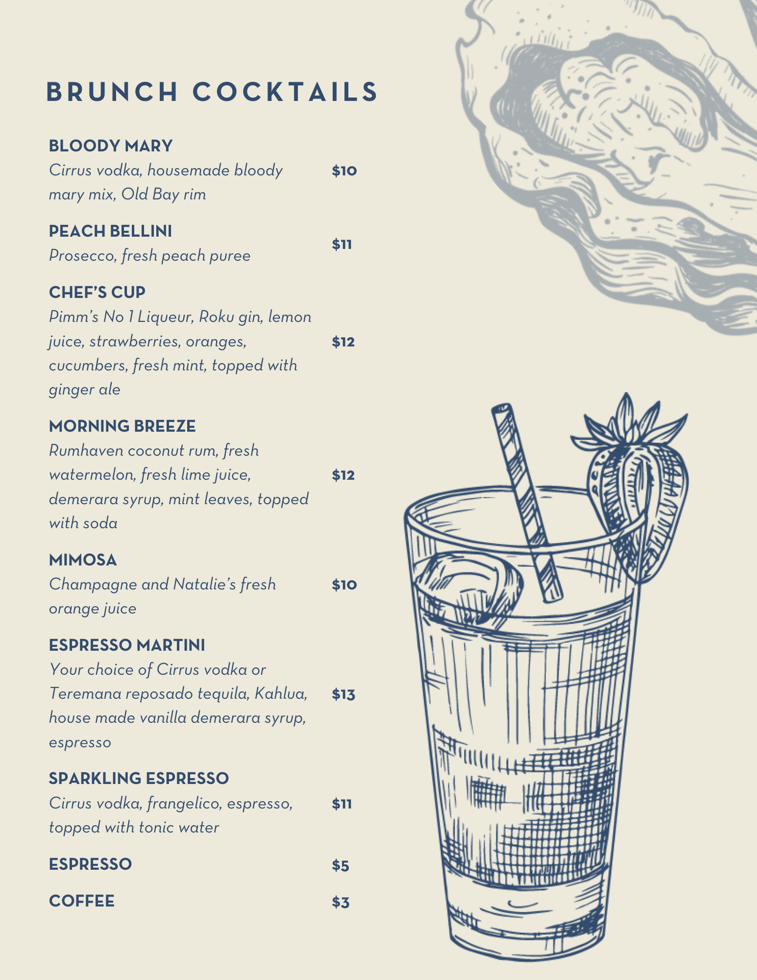 Drift Menu | Drift Seafood + Bar / Muse Pizzeria & Arcade