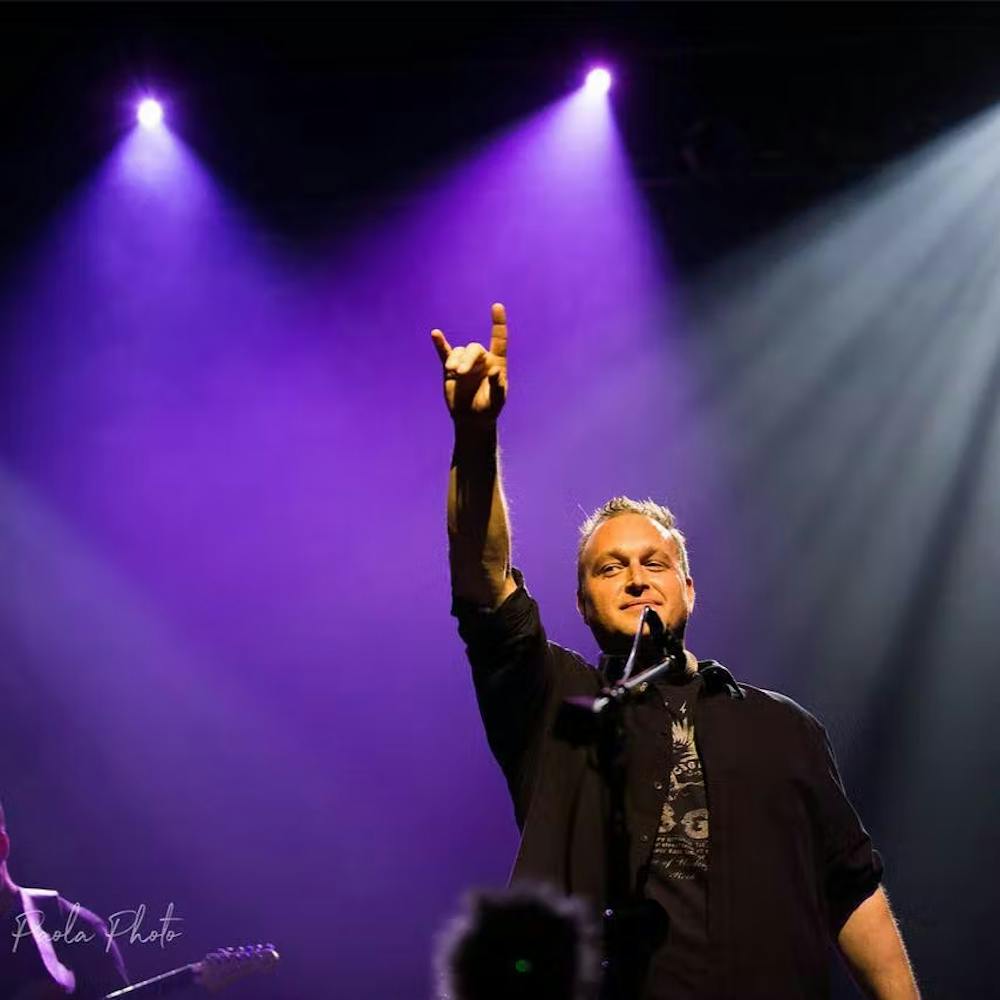 a man standing on a stage