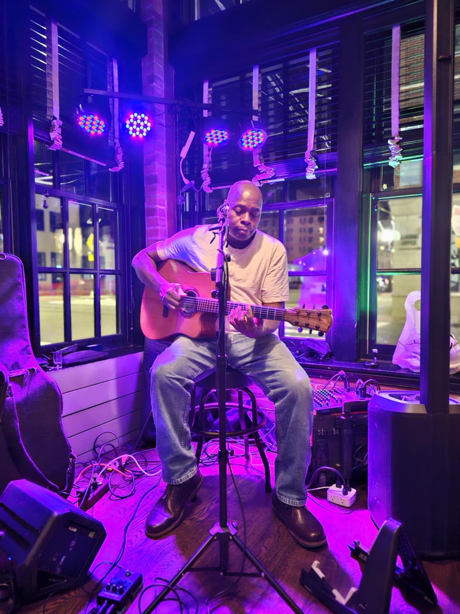 a man standing on a stage