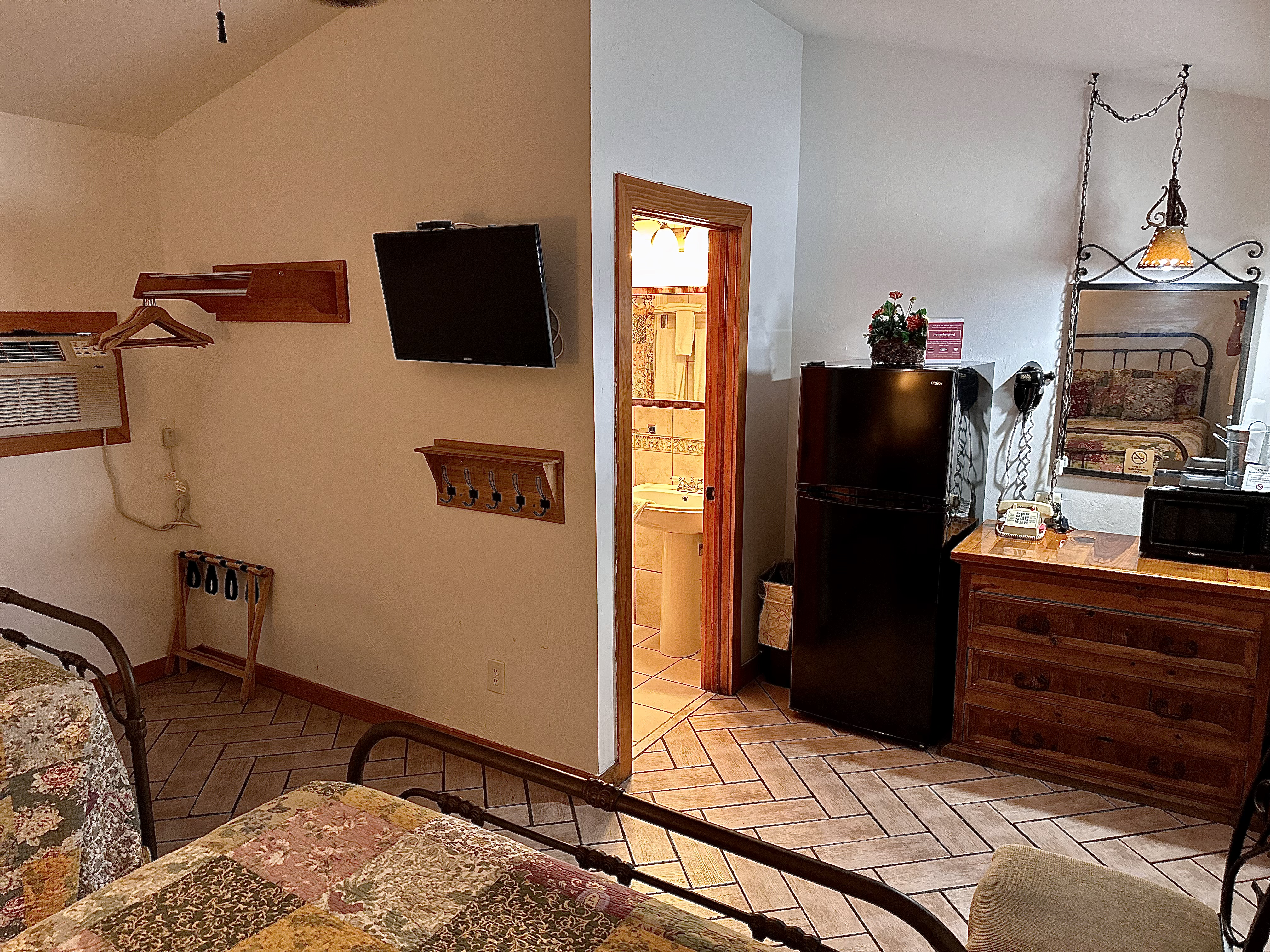 a room filled with furniture and a fireplace