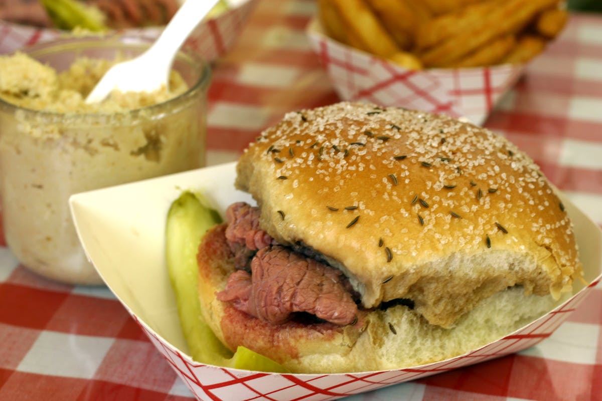 a close up of a sandwich on a plate