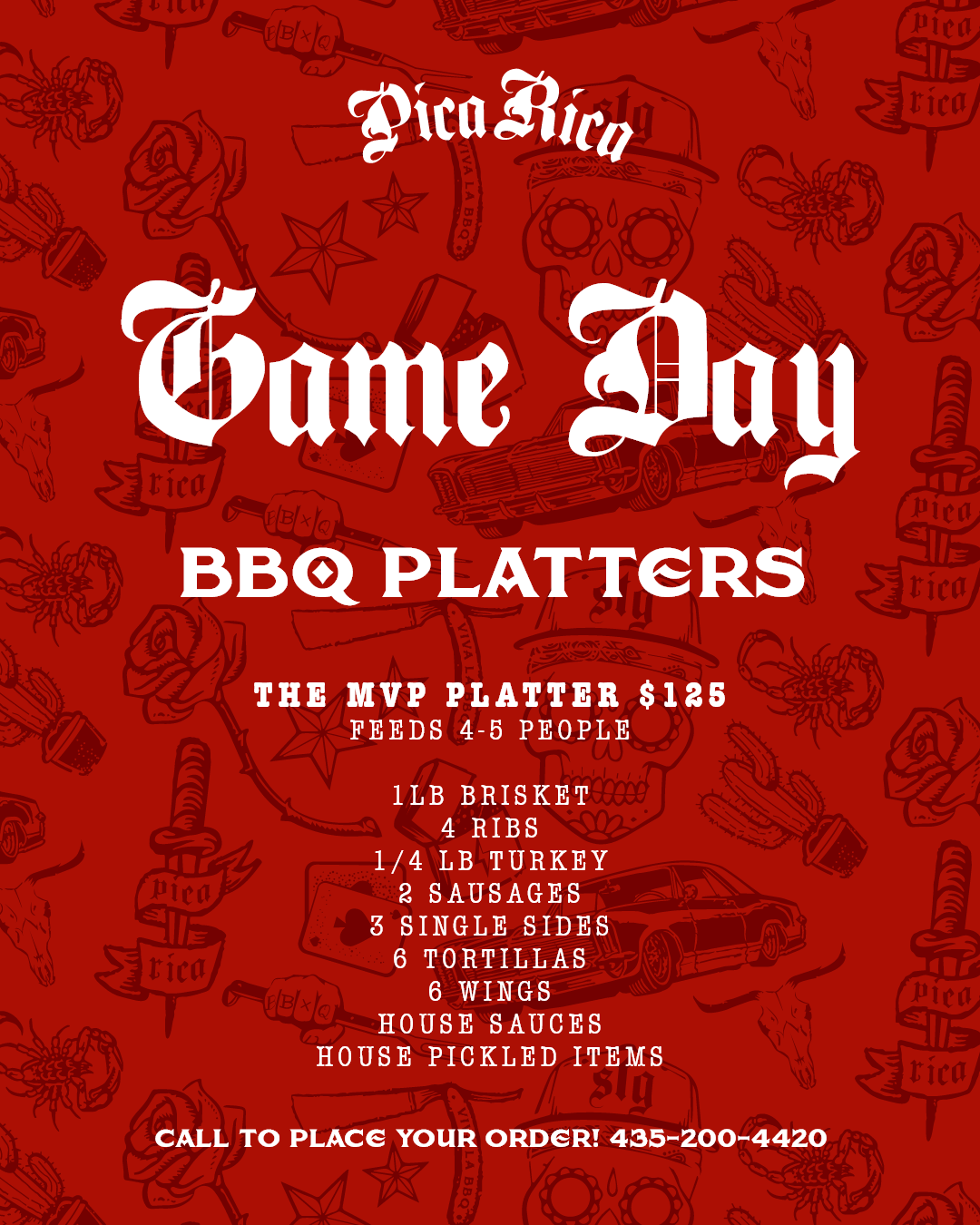 football sunday bbq platter