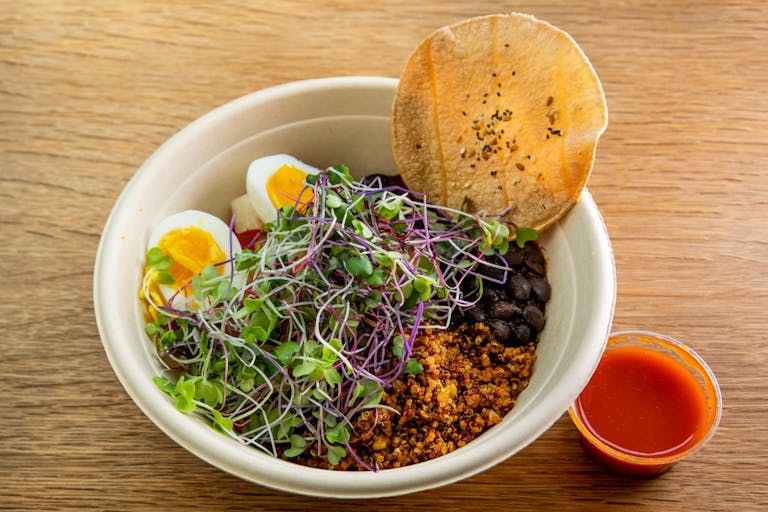 a bowl of food on a plate