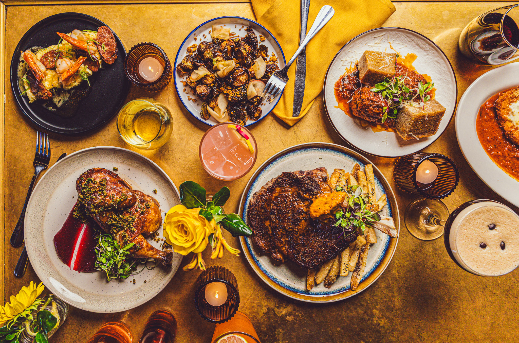 a bunch of food on a plate on a table