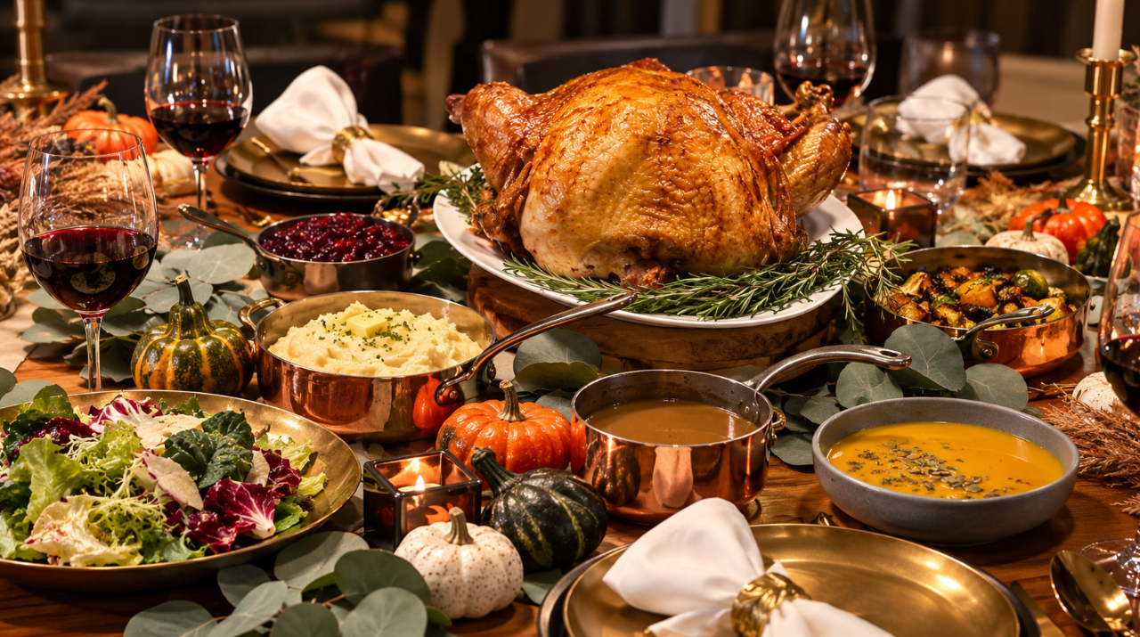 a table with food on it