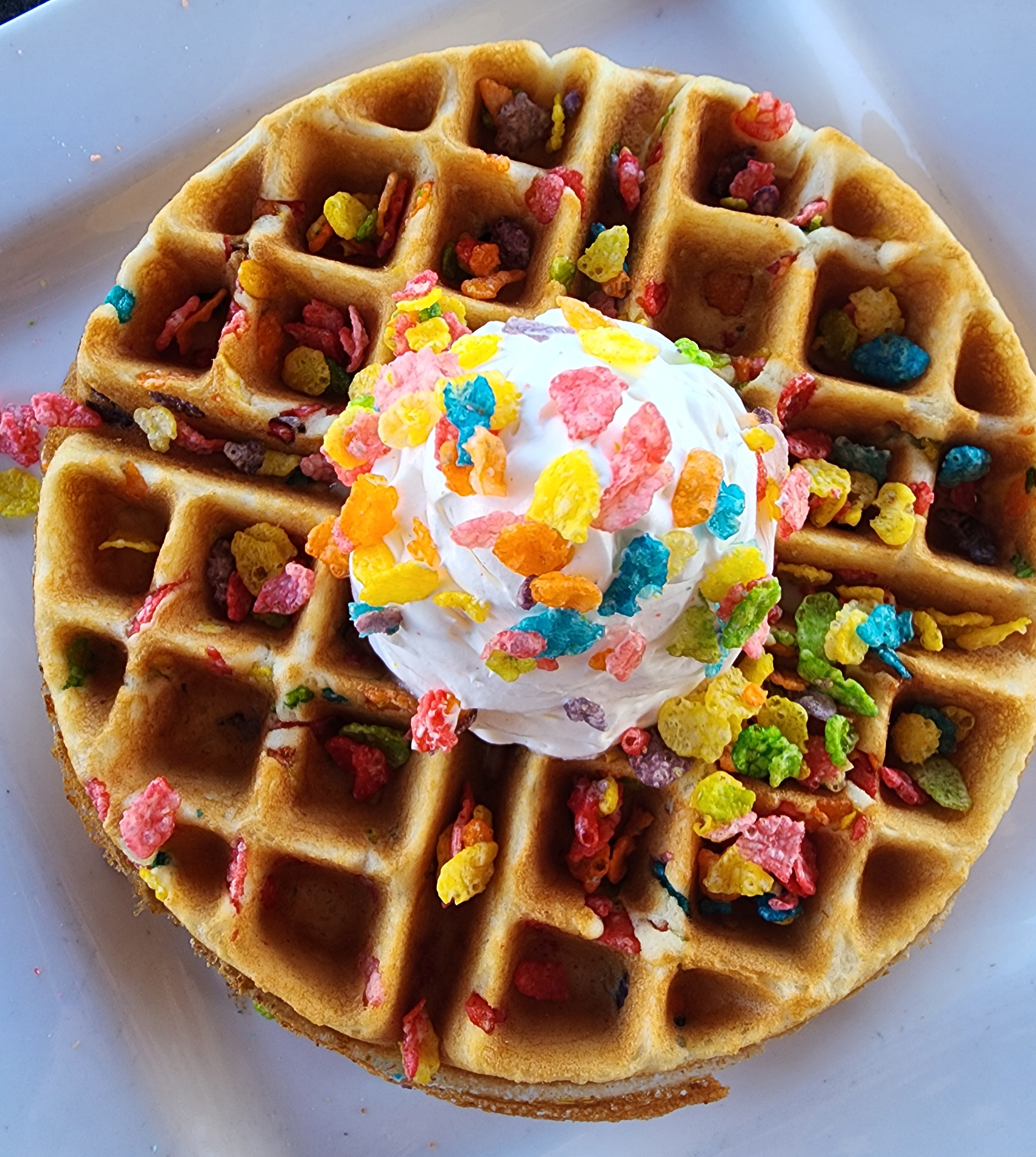 Fruit Pebbles Waffle