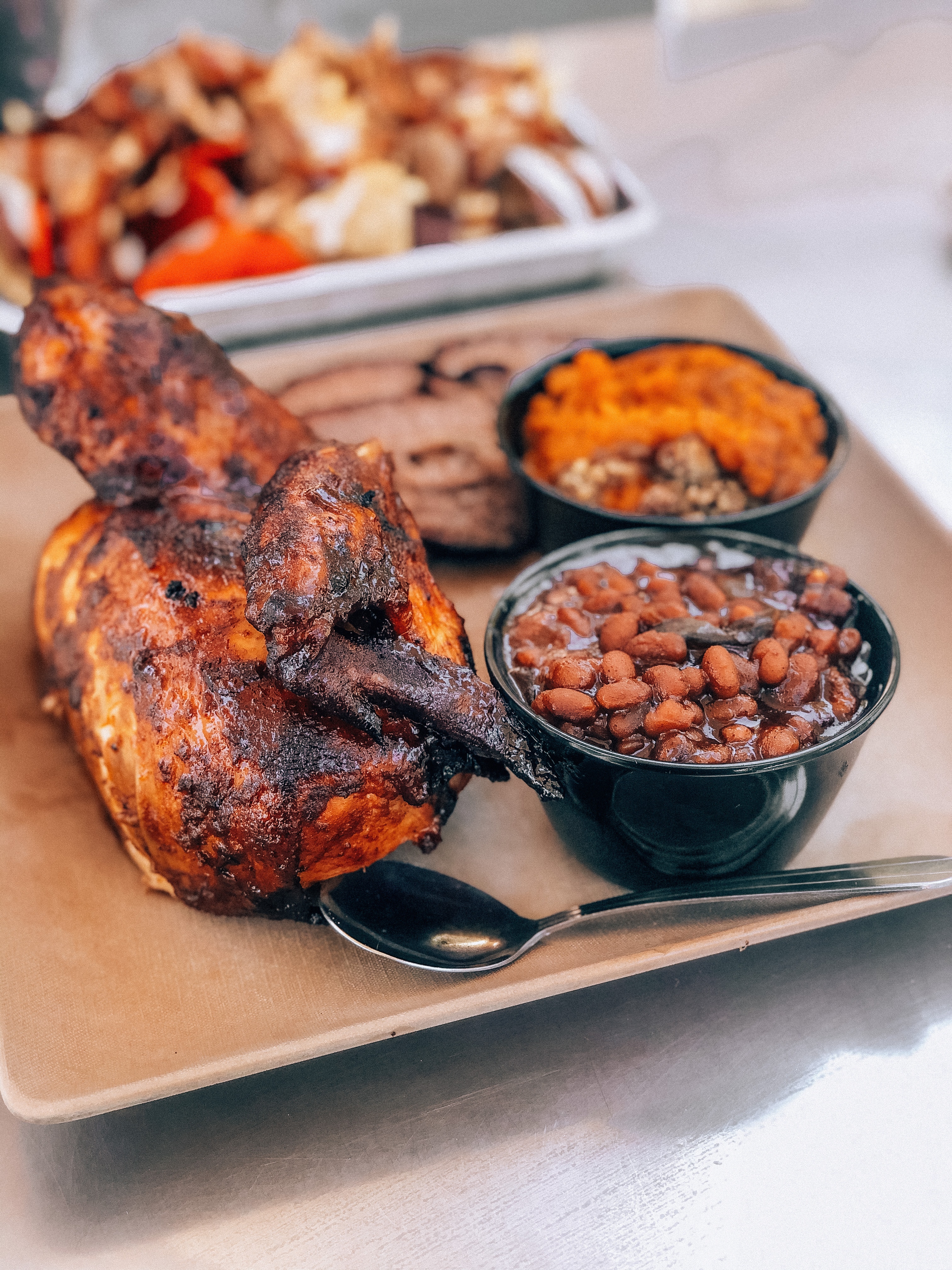 a tray of food on a table