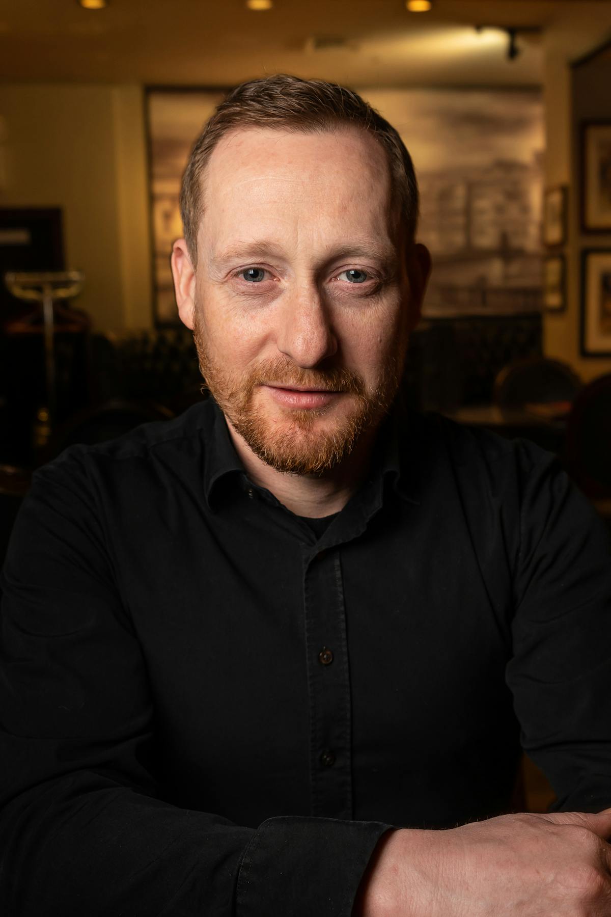 a man looking at the camera
