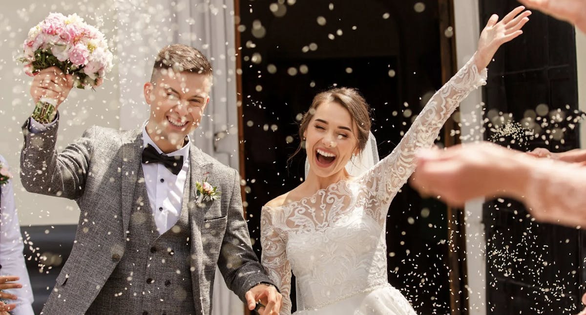 a person wearing a wedding dress