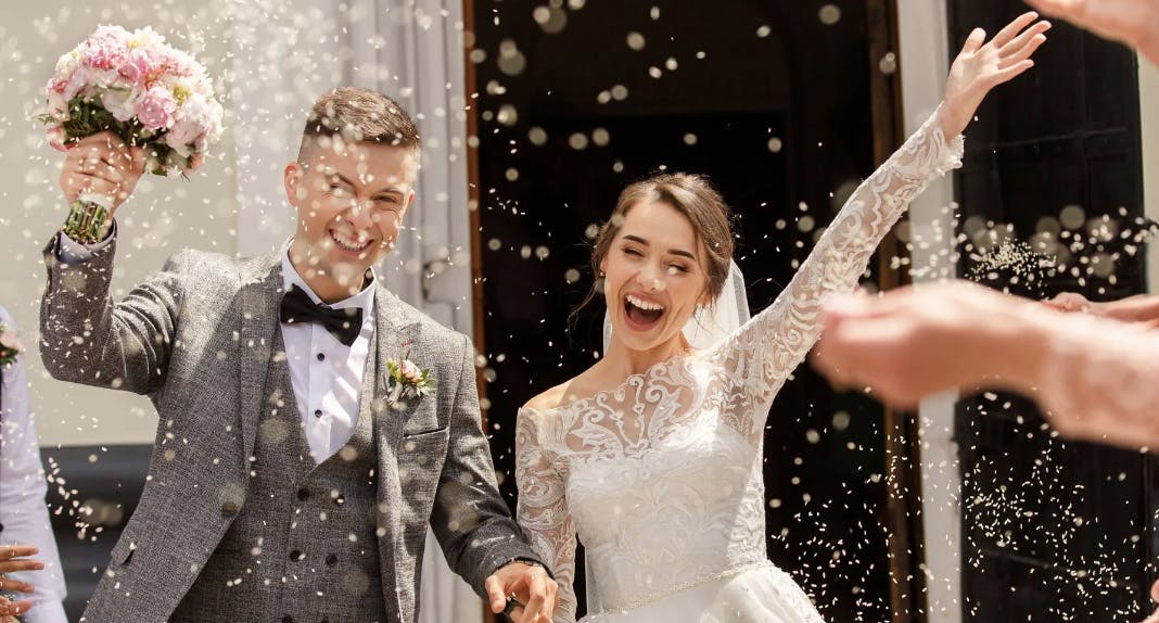 a person wearing a wedding dress