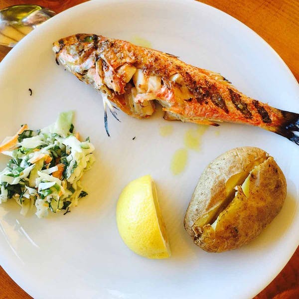 a plate of food on a table