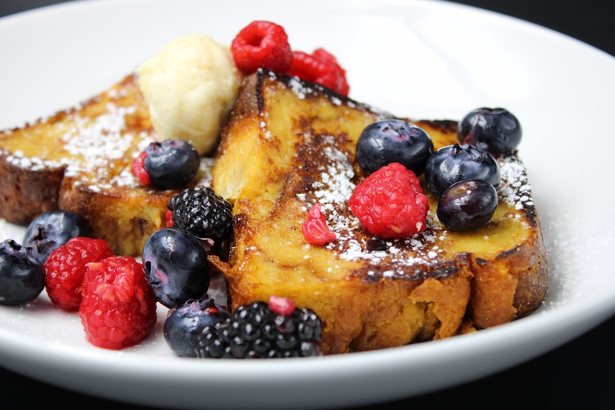 a plate of french toast