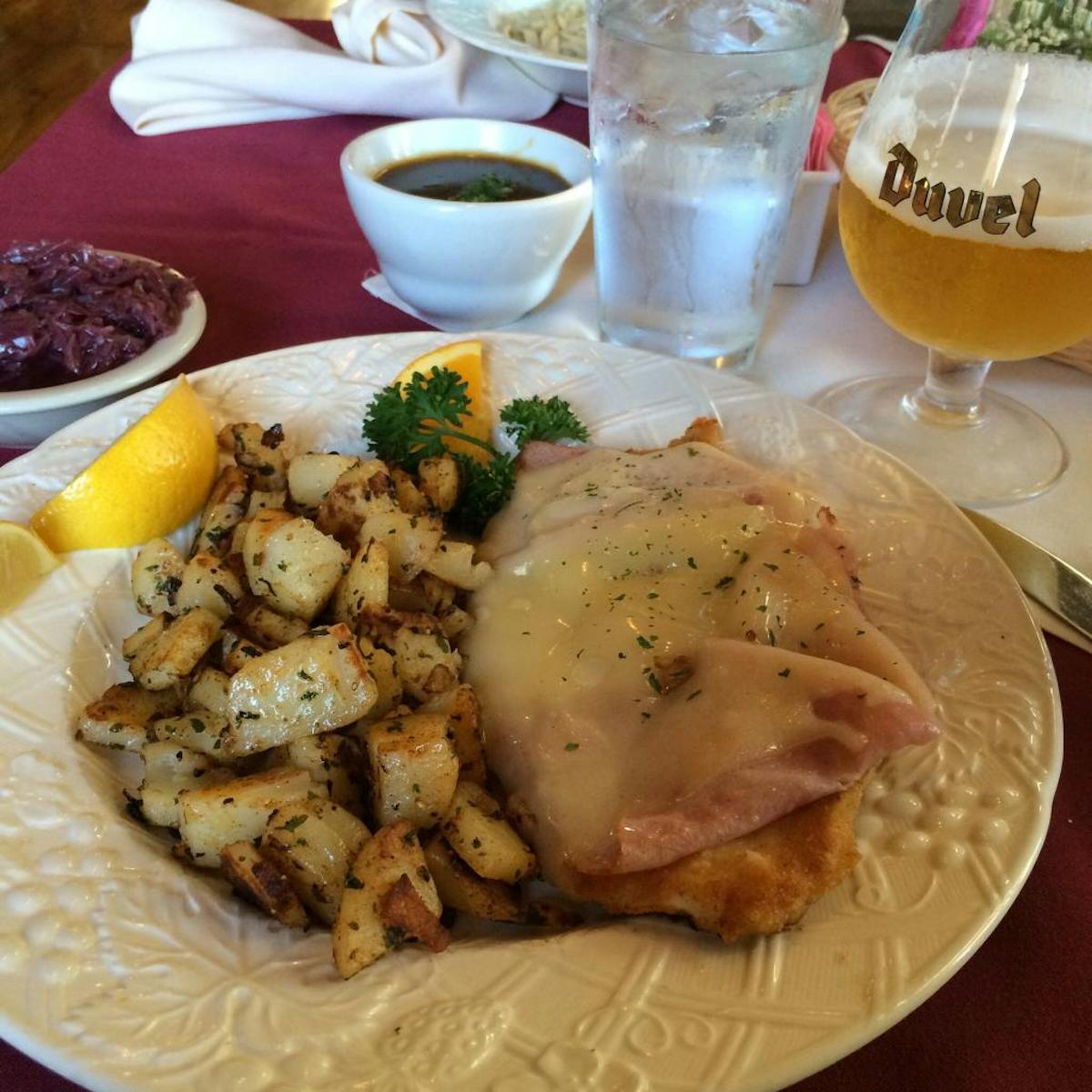 a plate of food on a table