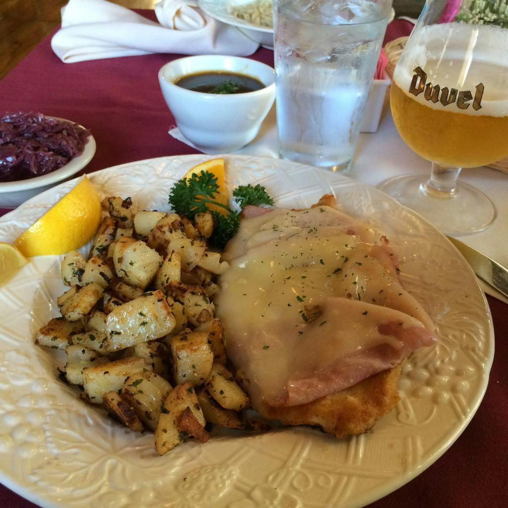 a plate of food on a table